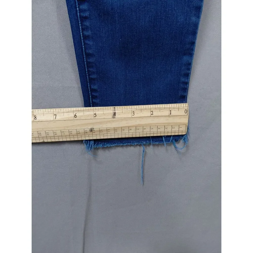 Michael Kors Blue Raw Hem Skinny Medium Wash Denim Jeans Women Size 4